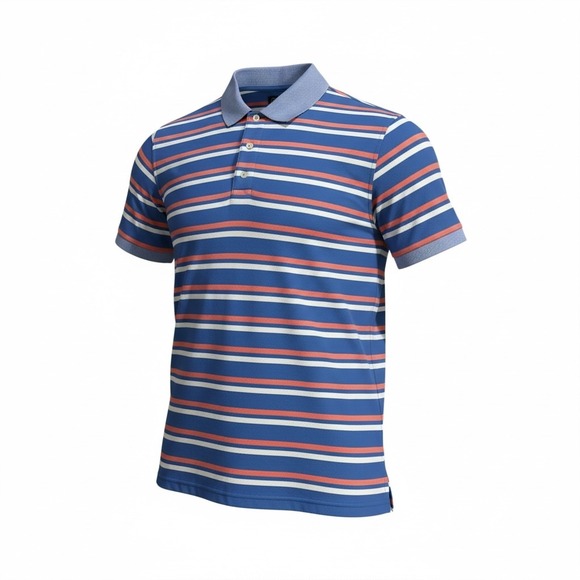 Brooks Brothers Other - Brooks Brothers St‎ Andrews Mens Blue Striped Polo Shirt Large L Short Sleeve